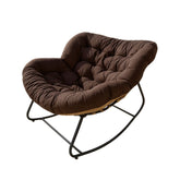 Fotoliu-balansoar cu cadru negru si perna maro Lazy Bloom Haro